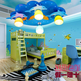 LED吸顶儿童灯圆形大气创意男孩房间卧室灯木艺卡通幼儿园灯具
