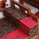 定做中式红木沙发坐垫椅垫床靠枕垫方枕抱枕扶手枕腰枕绸缎海绵