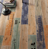 LOFT仿古砖 彩色木纹砖 咖啡厅 连锁餐厅 复古地砖 地板砖 背景墙