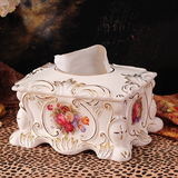 欧式创意陶瓷纸巾盒 高档客厅抽纸盒摆件 家居装饰品结婚礼物包邮