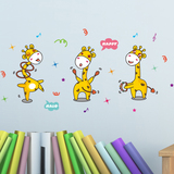 马戏团舞蹈音乐卡通动漫动画小鹿狂欢跳舞音符搞笑可爱墙贴纸贴画