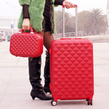 韩国红色旅行箱ABS+PC结婚拉杆箱子母箱行李嫁妆女万向轮皮箱包