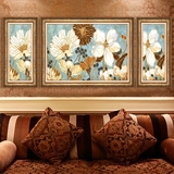 美式欧式客厅装饰画沙发背景墙有框三联画餐厅卧室挂画壁画 玄关