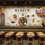 独家设计韩式料理大型壁画韩餐主题装饰壁纸餐厅烤肉店背景墙纸