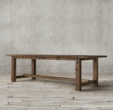 再生木材餐桌,手工制作和hand-finished自然会议桌，实木办公桌M8
