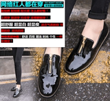 布洛克鞋工作透气牛津鞋韩版平跟黑皮鞋女学生平底乐福鞋漆皮单鞋