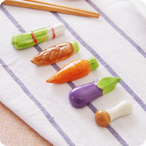 韩式可爱蔬菜筷子架 创意陶瓷筷架筷托筷枕 厨房餐具架筷子托枕