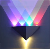 现代三角形LED室内过道壁灯床头灯纯铝材电视灯彩色墙灯厂家直销