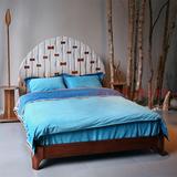 美式乡村田园复古双人床法式床欧式个性做旧实木床创意卧室公主床