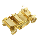 全金属不锈钢DIY拼装模型3D免胶立体拼图福特T型汽车老爷车 黄铜