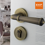 德国EKF门锁室内 卧室房门锁三件套美式实木大门锁具防盗纯铜双舌