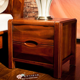 新中式床头柜 全实木床边收纳柜 简约现代楠木床头储物柜组合家具