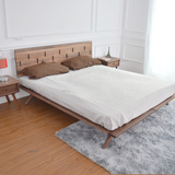简约现代实木床双人1.5m1.8米黑胡桃木床橡木宜家床简欧2米可定制