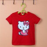 儿童t恤短袖女童装 恤衫 9.9包邮kitty猫 纯棉韩国夏季打底男款