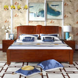 实木床1.8米双人床中式卧室家具 香柏木全实木床 储物高箱实木床