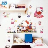 凯蒂猫Hello kittyKT猫儿童房贴纸画装饰客厅儿童房间3D立体墙贴