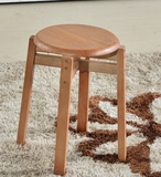 精品实木圆凳家用木板凳宜家圆叠凳曲木凳子日式实木餐椅凳
