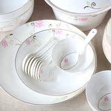 唐山骨质瓷餐具套装48头高档陶瓷结婚礼品中式创意瓷器碗盘碟套装