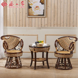 藤人家藤椅三件套组合旋转藤椅茶几五件套桌椅藤条椅家具TRJ-5003