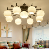 美式客厅北欧吸顶灯卧室灯 餐厅圆形玻璃灯具创意家居个性LED灯饰