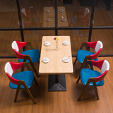 咖啡厅桌椅 奶茶甜品店 休闲茶餐厅实木桌椅组合 创意西餐厅家具