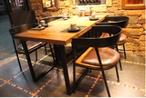 铁艺美式乡村复古实木餐桌椅组合星巴克桌椅咖啡桌开店餐桌椅定制