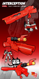 X2TOYS XT004 FOC 美版猛大帅升级配件（红色）可变形大枪 送特典