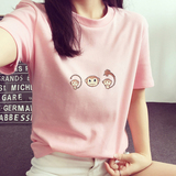 T恤女夏季短袖潮流上衣韩版学生纯棉卡通2016新品圆领半袖体恤