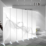 纯白色屏风隔断可移动背景墙3D时尚折叠企业办公室公司文化墙设计
