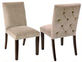 美式餐椅 复古酒店餐椅亚麻拉扣软包实木高档漫咖啡椅会所椅现货