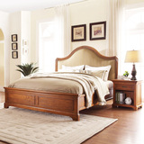 美式实木家具床乡村实木1.5米1.8米双人时尚储物高箱床欧式布艺床