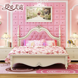 韩式公主床欧式床田园床1.5米高箱储物床双人床1.8实木床婚床家具