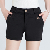 夏季新款女裤高腰弹力修身超显瘦加大码中年女士西装休闲短裤热裤