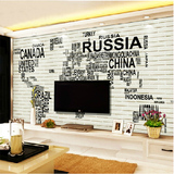 3D世界地图KTV酒吧餐厅无缝墙纸大型壁画欧式复古电视背景墙壁纸