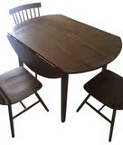 实木折叠餐桌圆桌家用白橡木圆餐桌日式简约可折叠圆形餐桌小户型