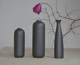 景德镇陶瓷花器花瓶日式禅意简约现代家居摆件黑色陶瓷花瓶