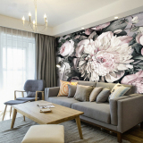 欧式现代油画花卉客厅沙发卧室电视背景墙无缝无纺布壁纸壁画墙纸