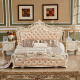 欧式双人实木床 小户型现代雕花床时尚奢华公主婚床法式储物皮床