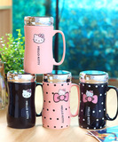 创意KT猫办公室陶瓷杯子卡通可爱龙猫带盖马克杯咖啡杯情侣水杯子