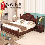 美式全实木 胡桃木 双人床公主床欧式1.8米原木现代婚床