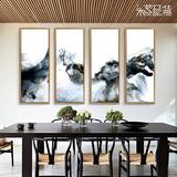 新中式抽象客厅装饰画现代办公室书房大气挂画三联竖版组合墙壁画