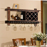 实木酒架子悬挂高脚杯欧式简约现代壁挂式红酒柜客厅置物架吧台