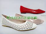 KISSCAT接吻猫2016春款专柜正品代购平跟尖头镂空单鞋KA76319-10