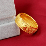 仿24k黄金 越南沙金 欧币 镀金 男士开活口戒指指环不掉色款 百福