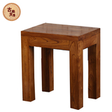纯实木凳子方凳老榆木韩式家具矮凳换鞋凳餐桌椅学习凳梳妆凳定制