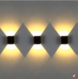 LED铝工艺黑小四方墙壁灯卧室床头阳台楼梯背景网吧现代简约创意