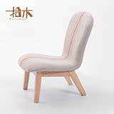 拾木日式矮凳子实木小沙发椅子靠背布艺换鞋凳客厅简约现代茶几凳