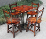 实木酒吧桌椅组合欧式铁艺碳化防腐木酒吧凳吧台椅高脚凳套件批发