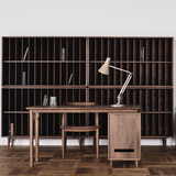 北欧书桌椅组合 现代中式胡桃木色书架书桌书台电脑桌家具定制