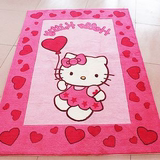 粉红腈纶卡通儿童地毯 卧室客厅地毯 凯蒂猫公主房地毯可定制定做